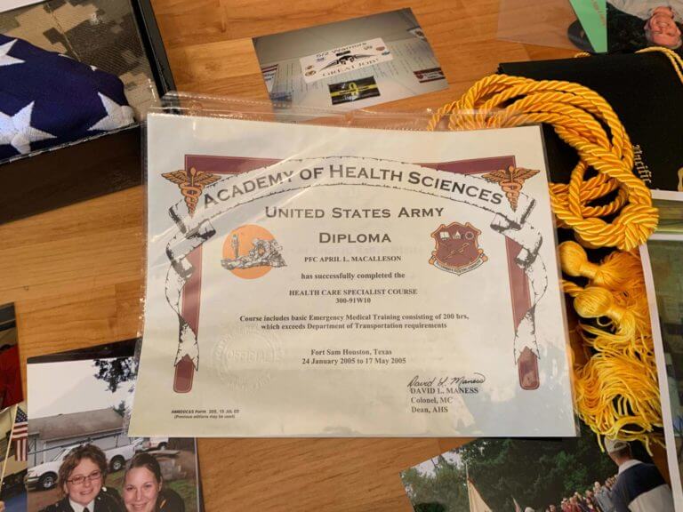 April's certificate